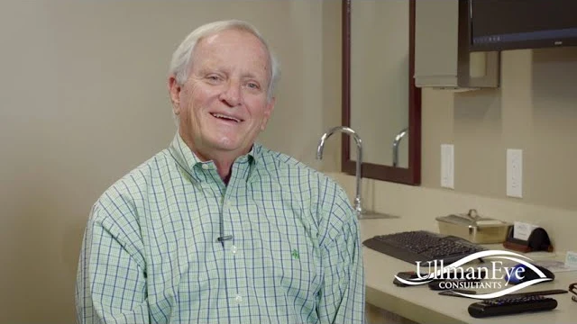 Dr. Julian Olsen smiling as he shares his experience at Ullman Eye Consultants